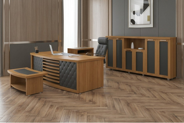 Ontwerp kantoor set luxe houten meubels bureau kast meubilair 4-delig.