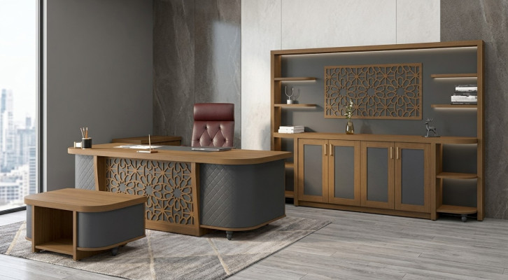 Ontwerper kantoorinrichting thuiskantoor meubels luxe set bureau 4-delig