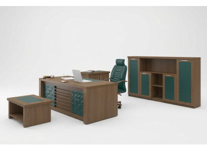 Bruine kantoorinrichting Luxe kantoormeubelen Bureau Designmeubels 4-delig