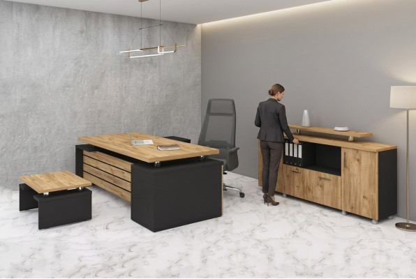 Designer kantoormeubilair Luxe thuiskantoor set Modern designer 3-delig.