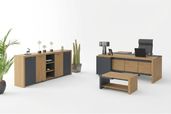 Kantoormeubels Bureau Ladekast Salontafel Luxe meubels 3 delig