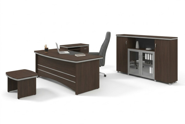 Modern kantoorset bureau kast bijzettafels Compleet 4-delig.