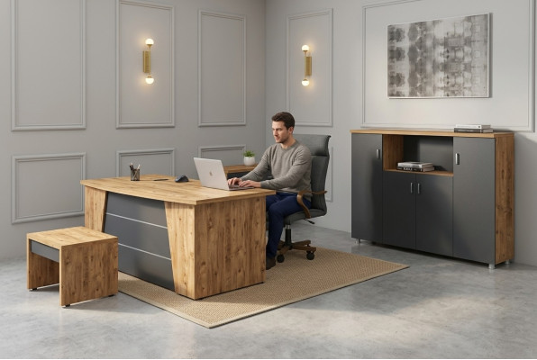 Modern compleet set kantoormeubelen luxe 4-delige set