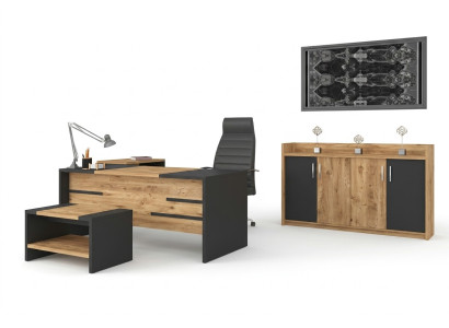 Kantoormeubel set Kantoormeubel Bureau Kast Stijl Modern Nieuw 4 delig.