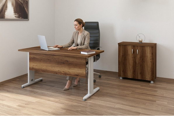Compleet kantoormeubelset met kast, bureau, 2 delen