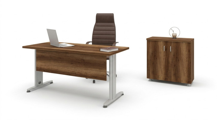 Compleet kantoormeubelset met kast, bureau, 2 delen