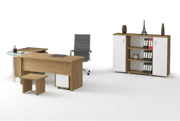 Licht kantoormeubilair set werkkamer bureau archiefkast tafel