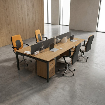 Grote bureautafel Teamtafel voor 4 personen Kantoorinrichting Büromöbel
