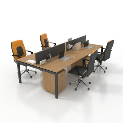Grote bureautafel Teamtafel voor 4 personen Kantoorinrichting Büromöbel