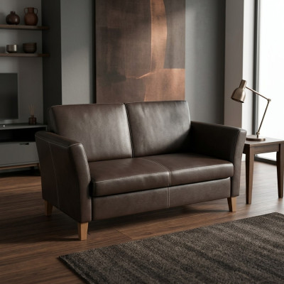 Zwarte tweezits kantoorbank couch.