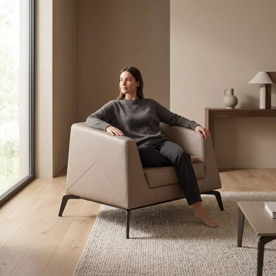 Beige luxe fauteuil kantoormeubilair gestoffeerde fauteuil kantoormeubelen