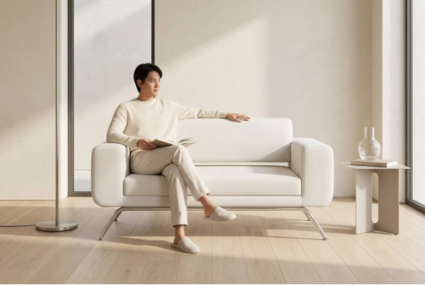 Witte luxe tweezits luxe bank textiel stof kantoormeubilair meubels