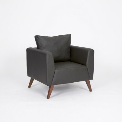 Zwarte fauteuil ontwerp gestoffeerde zitting kantoor thuis nieuw