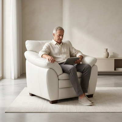 Witte fauteuil thuiskantoormeubilair Kantoor gestoffeerde fauteuil Textiel zitschaal
