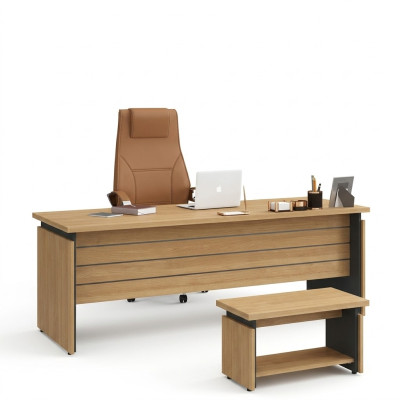 Houten bureau kantoor kantoorinrichting werkkamer directeursbureau