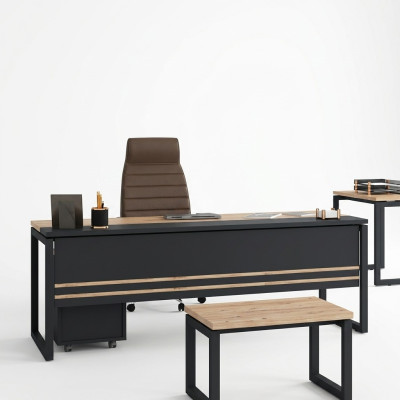 Kantoormeubilair bureau werkruimte bruin tafel nieuw design tafels