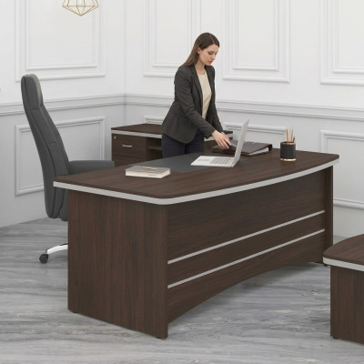 Bruin bureau kantoor meubel ontwerper directeurstafel thuiskantoor tafel