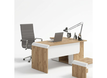 Bruine hoekbureau kantoormeubilair Design bureau Directeursbureau