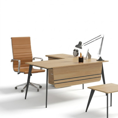 Kantoor houten meubelen hoekbureau designer werktafel kantoortafel