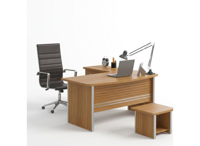 Lichtbruin hoekbureau Kantoor meubels Luxe Kantoorinrichting Design