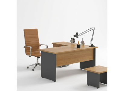 Hoekbureau voor thuiskantoor, design kantoormeubelen, houten bureau, kantoor