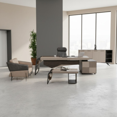 Luxe thuiskantoor hoekbureau designer meubels kantoormeubelen tafels bureau