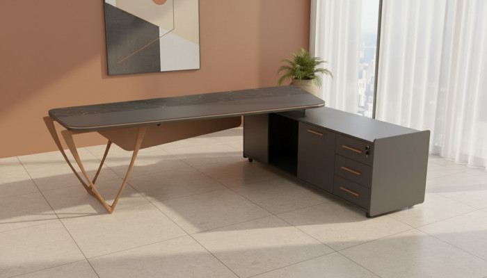 Kantoormeubilair Hoekbureau met laden Moderne thuiskantoortafel