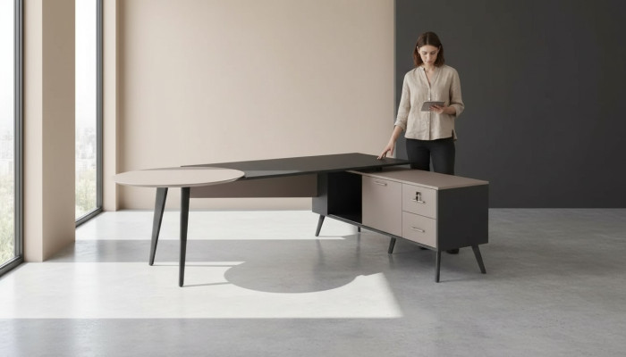 Kantoormeubilair Hoekbureau Modern Luxe Tafel Ontwerper Kantoorwerktafels