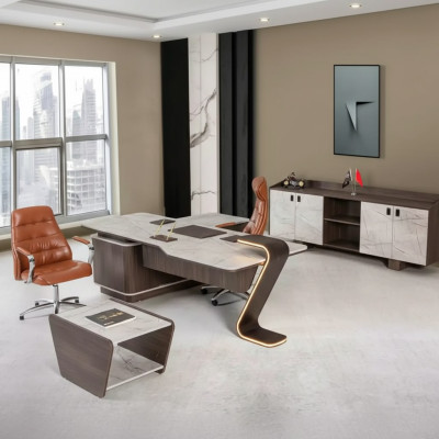 Meubel Luxe kantoorinrichting Compleet set Tafel Kast 3-delig Kantoor