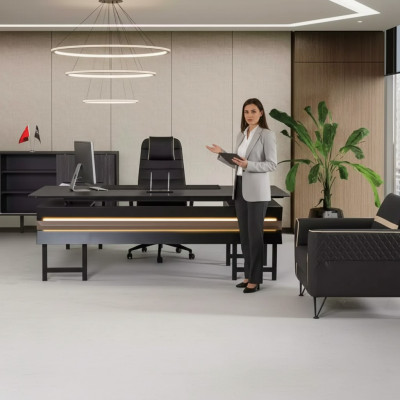 Houten hoekbureau Modern werkkamer Designer kantoor Kantoor meubels Nieuw