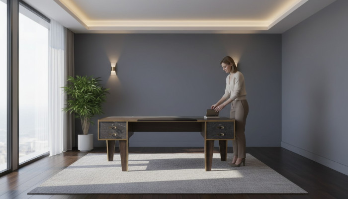 Bureau met laden Kantoor meubels Tafel Luxe kantoor 220x95