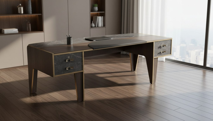 Bureau met laden Kantoor meubels Tafel Luxe kantoor 220x95