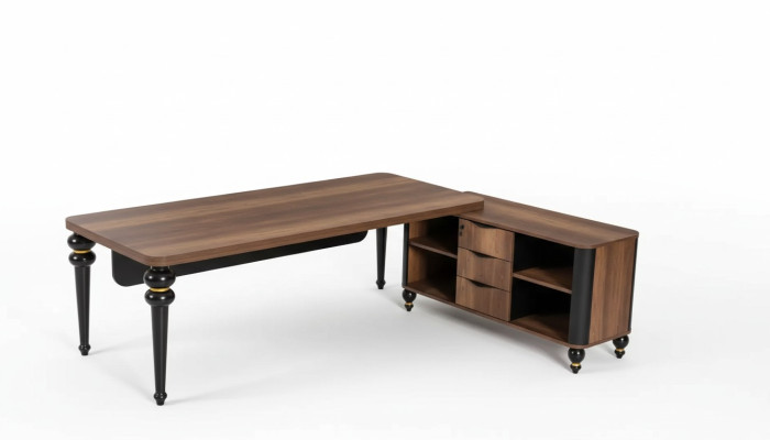 Grote houten hoekbureau kantoormeubelen Chef-tafels Houten meubelen