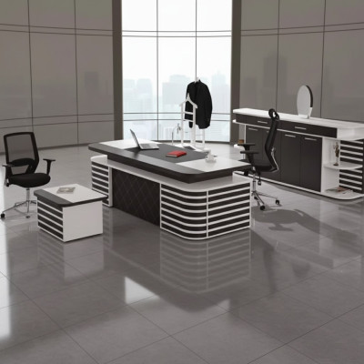 Witte kantoormeubels, kantoormeubels, complete set kantoor modern meubilair