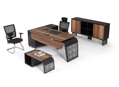 Modern kantoormeubilairset Werkplekinrichting Hoekbureau Kast