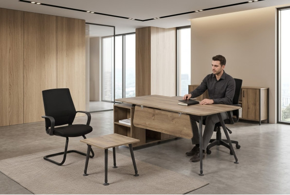 Compleet kantoorset kantoorinrichting bureaus salontafel design