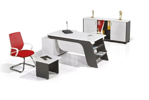 Wit kantoorset hoekbureau kantoormeubilair kast salontafel 3-delig nieuw