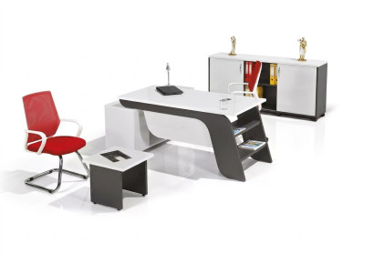 Wit kantoorset hoekbureau kantoormeubilair kast salontafel 3-delig nieuw