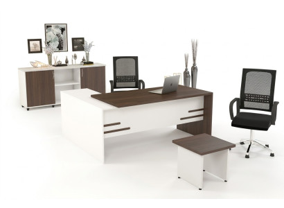 Witte kantoorset Luxe thuiskantoorinrichting Compleet set 3-delig.