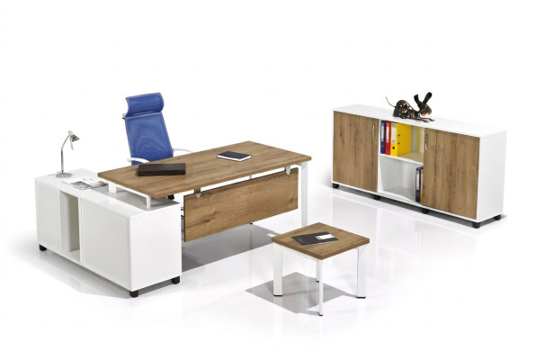 Luxe witte kantoormeubelen kantoorinrichting set nieuw 3-delig