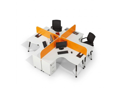 Teamwerkplek bureau 4 personen tafel balie Team bureaus