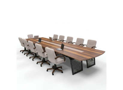 Grote houten vergadertafel kantoorinrichting vergadertafel tafels vergadering