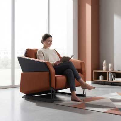 Kantoorstoel Luxe meubilair Kantoorinrichting Oranje zitting Nieuw