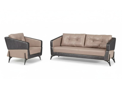 Luxe bankstel Bank Beige Thuiskantoor Fauteuil Driepersoonsbank Zitter