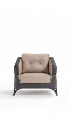Beige fauteuil Werkkamer Textiel Meubels Luxe Zitje Beklede stoel Fauteuil