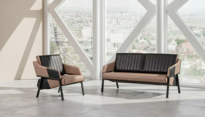 Ontwerper Beige Bankstel Tweezits Fauteuil Bankstel Bekleding 2+1