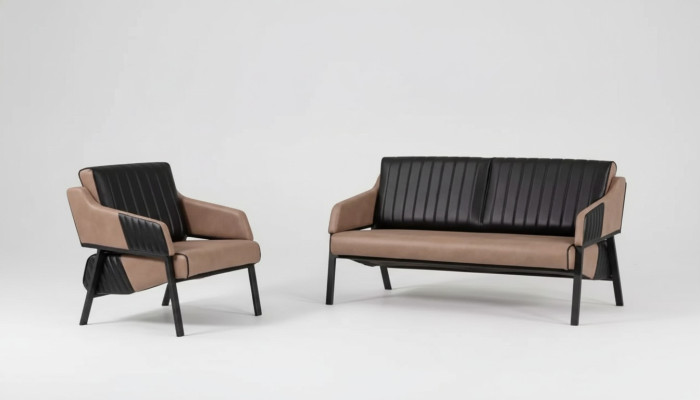 Ontwerper Beige Bankstel Tweezits Fauteuil Bankstel Bekleding 2+1