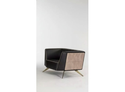 Luxe zwarte fauteuil voor de werkkamer, zitplaats modern design kantoormeubilair.