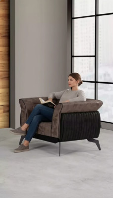 Fauteuil Designer bekleding stof werkkamer textiel meubels luxe zitplaats nieuw