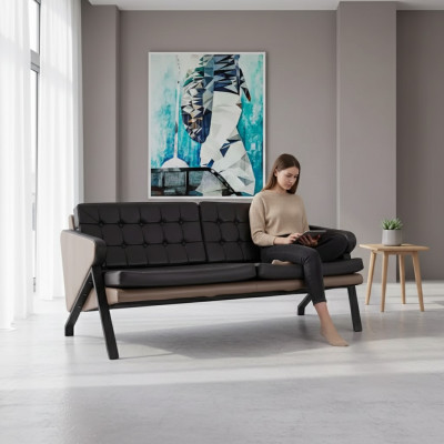 Twee luxe tweezits zitmeubels voor kantoorinrichting Moderne bankstel